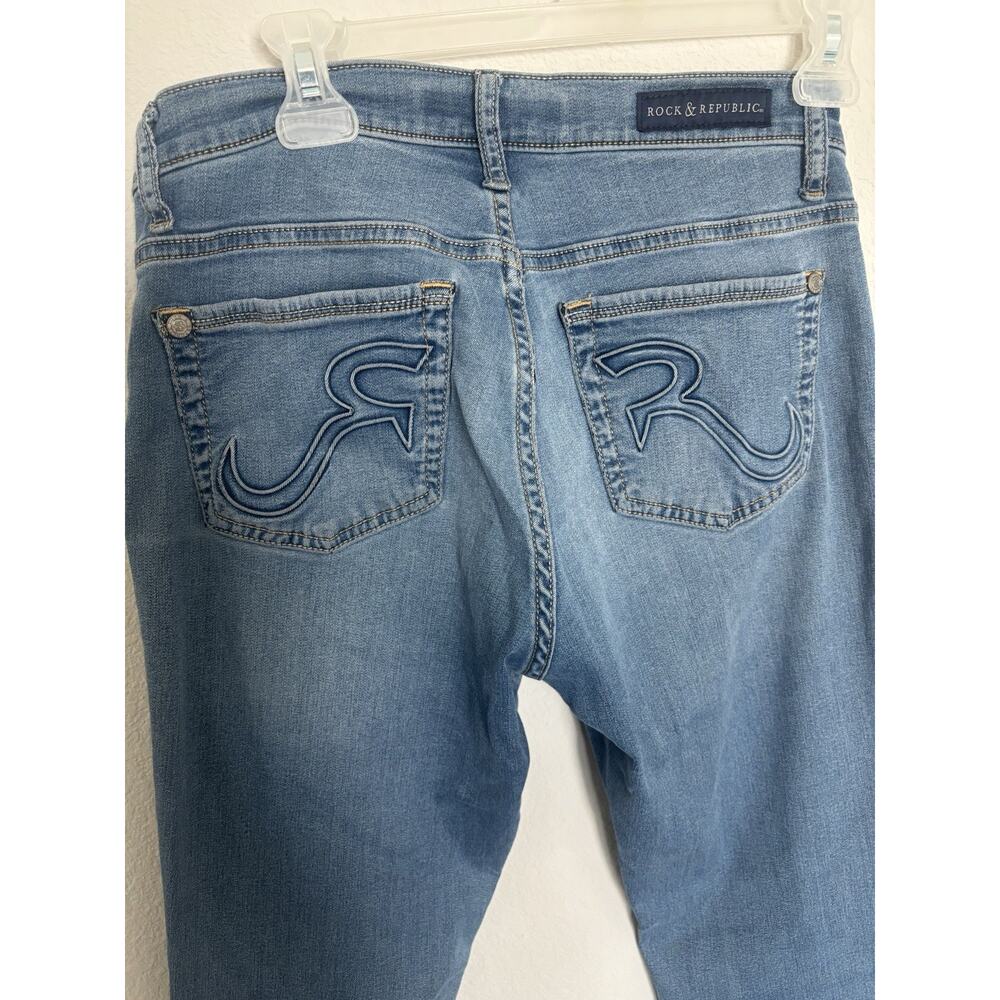 Rock & Republic Straight Medium Wash Blue Denim Jeans Women’s Size 8 Regular